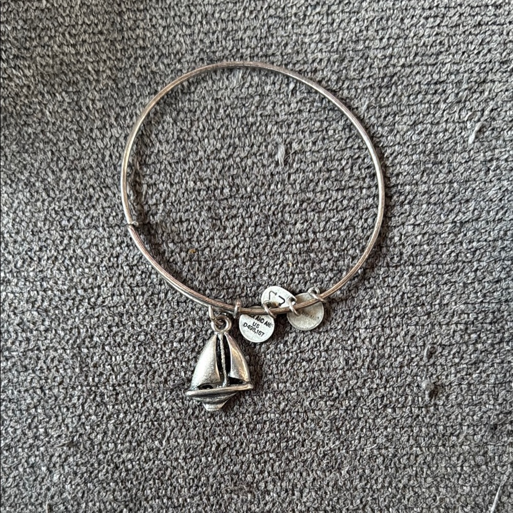 Silver Sailboat Charm Bangle Bracelet